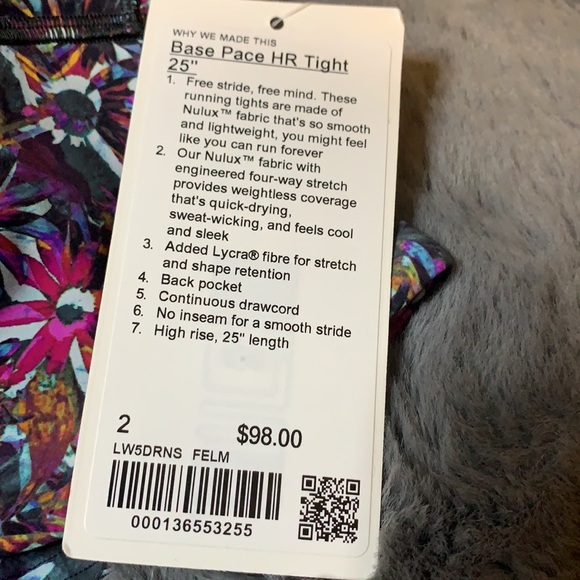 Lululemon base pace hr tight 25” - Picture 7 of 7